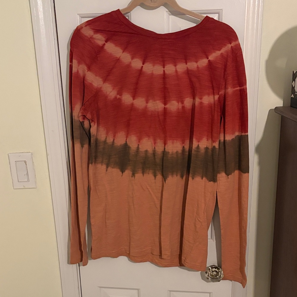 Pink and Brown Tie-Dye Long Sleeve Shirt